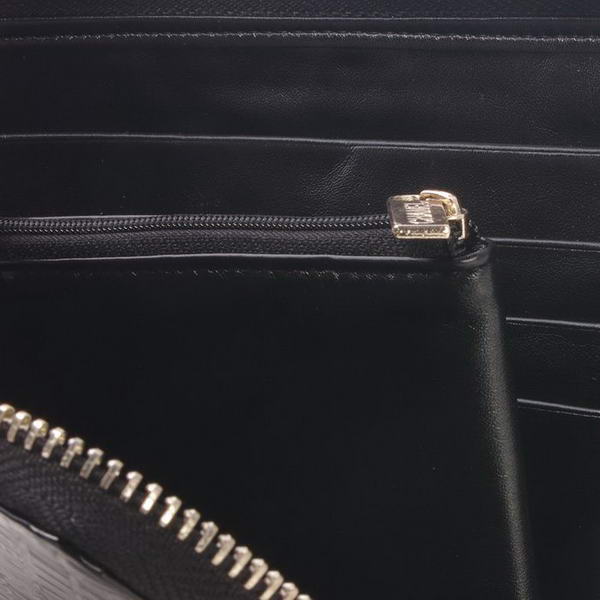 Replica Chanel A40319 Black Patent Leather Zippy Wallet